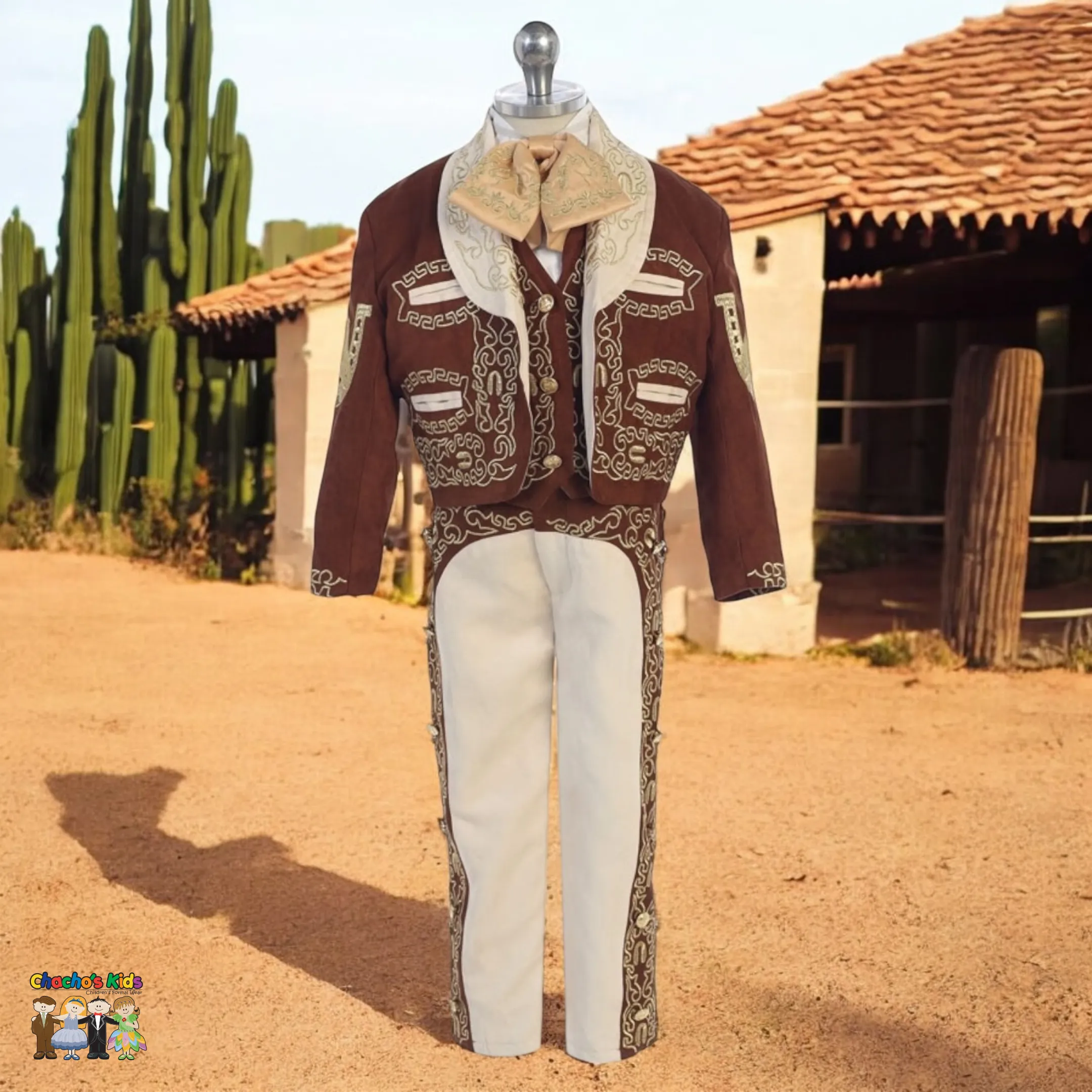 Charro Suit (6-Piece) Brown/Ivory