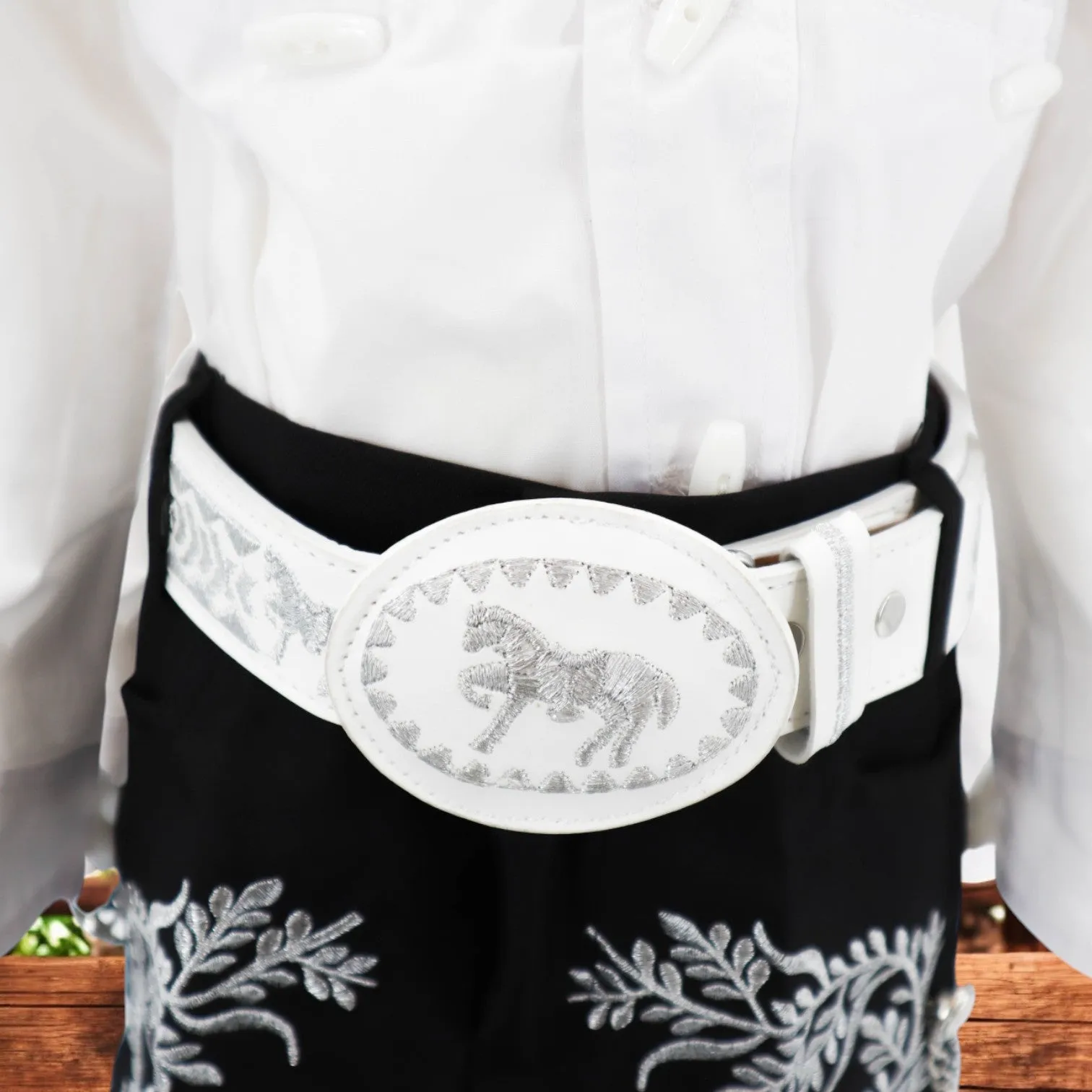 Charro Suit (7-Piece) (Black/Horse/Silver)