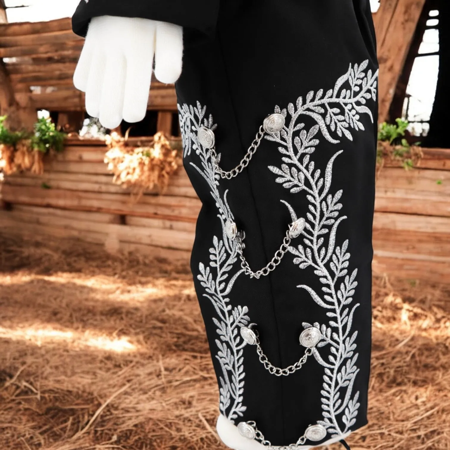Charro Suit (7-Piece) (Black/Horse/Silver)