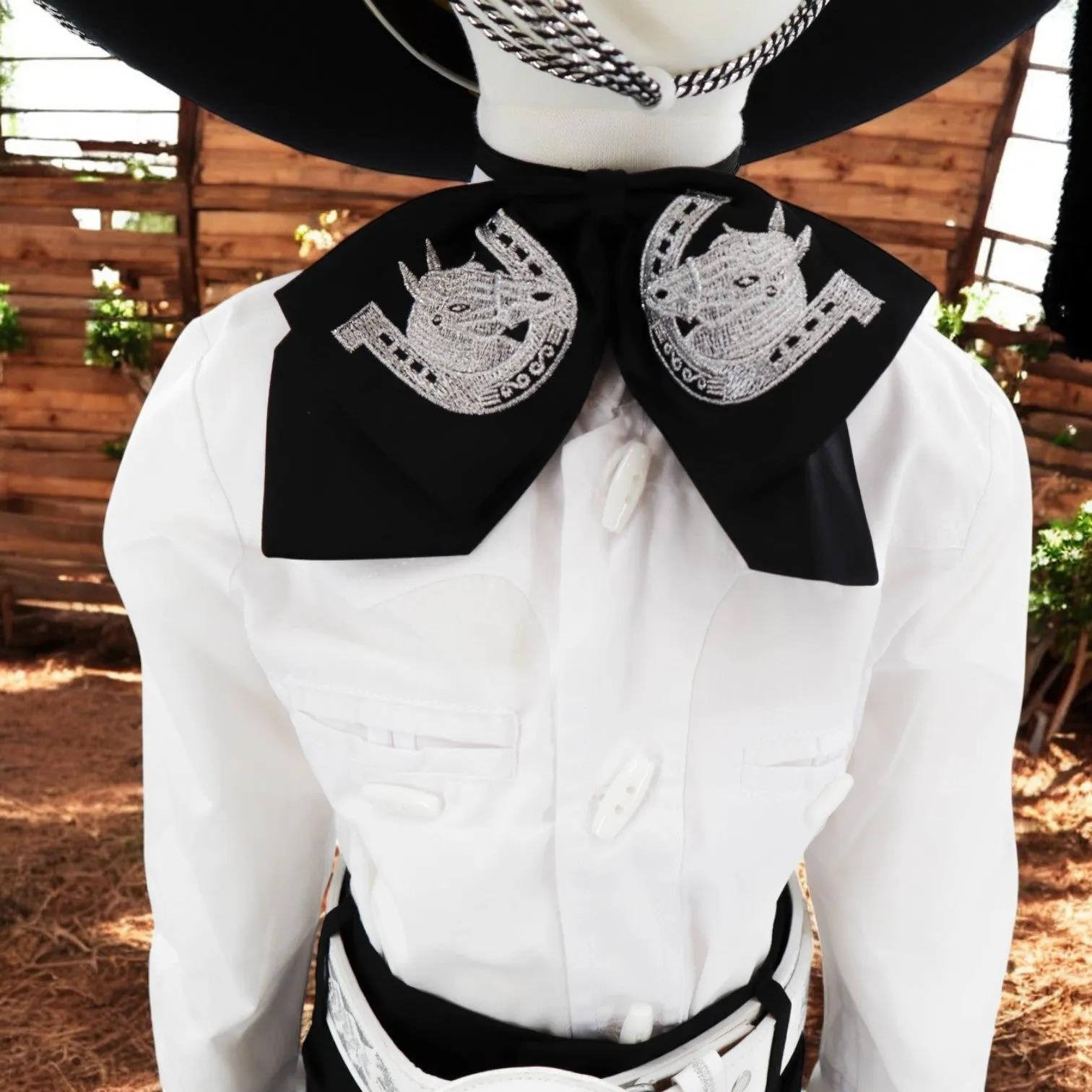 Charro Suit (7-Piece) (Black/Horse/Silver)