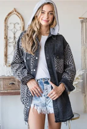 Checkered Hooded Shacket