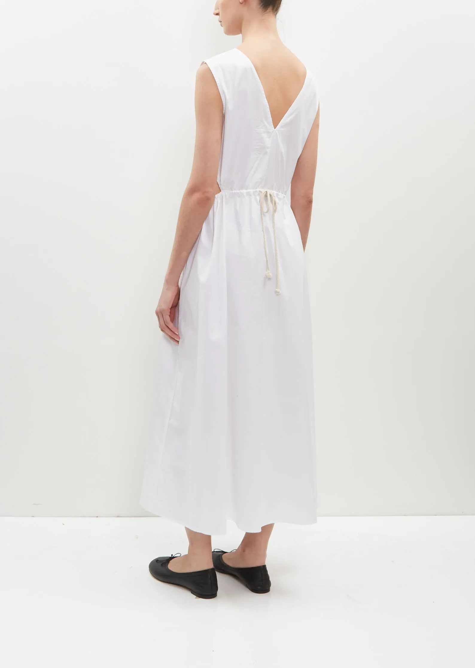 Cotton Drawstring Cut Out Dress