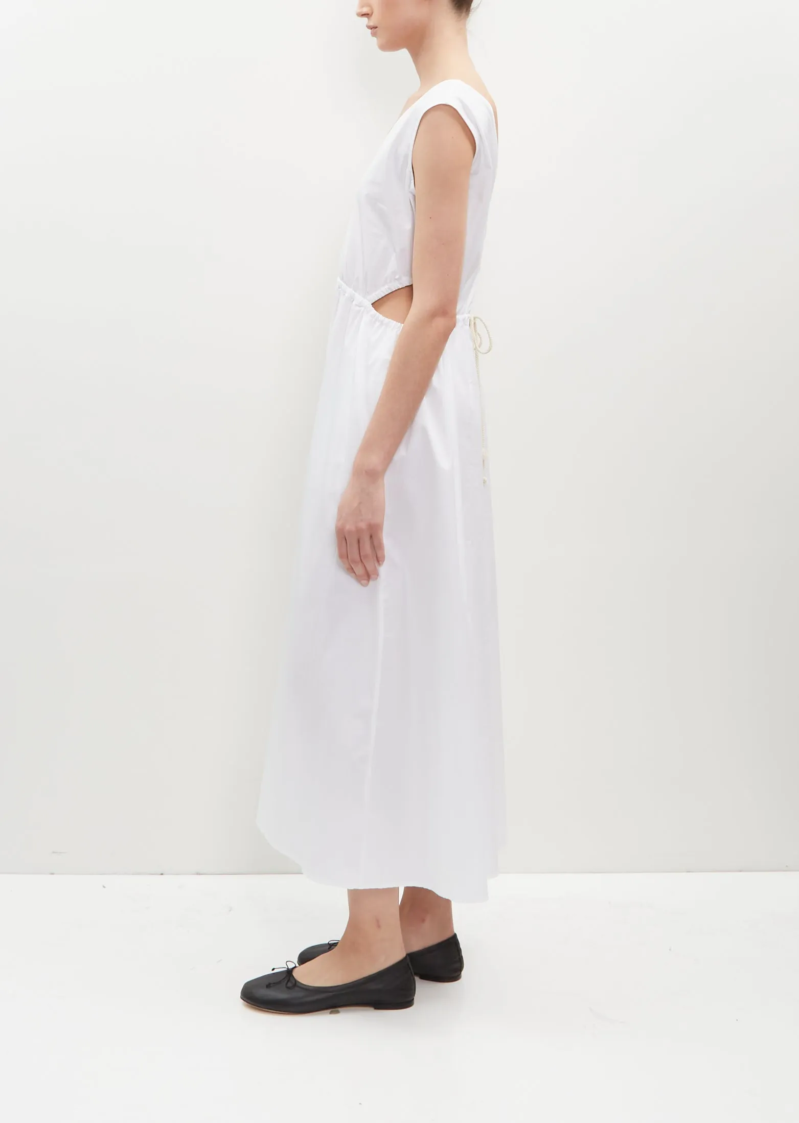 Cotton Drawstring Cut Out Dress