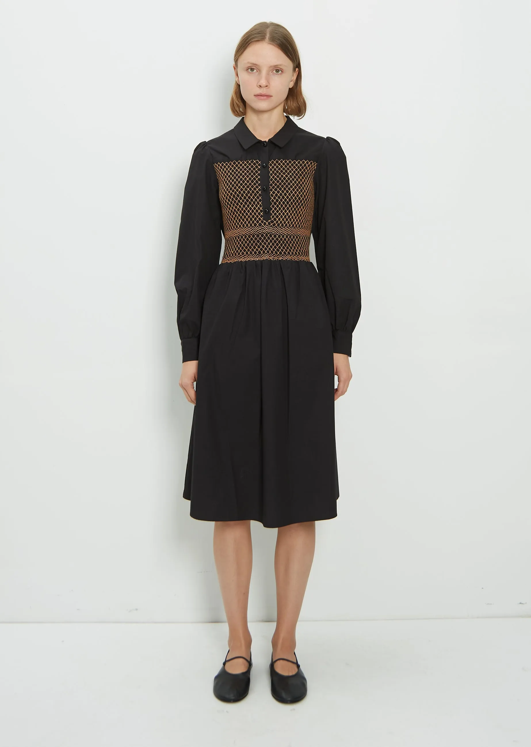 Cotton Teodora Smock Detail Dress