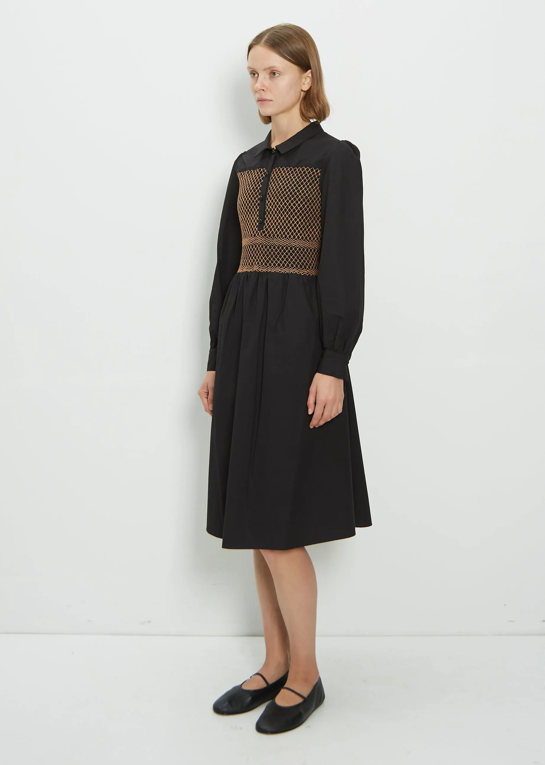 Cotton Teodora Smock Detail Dress