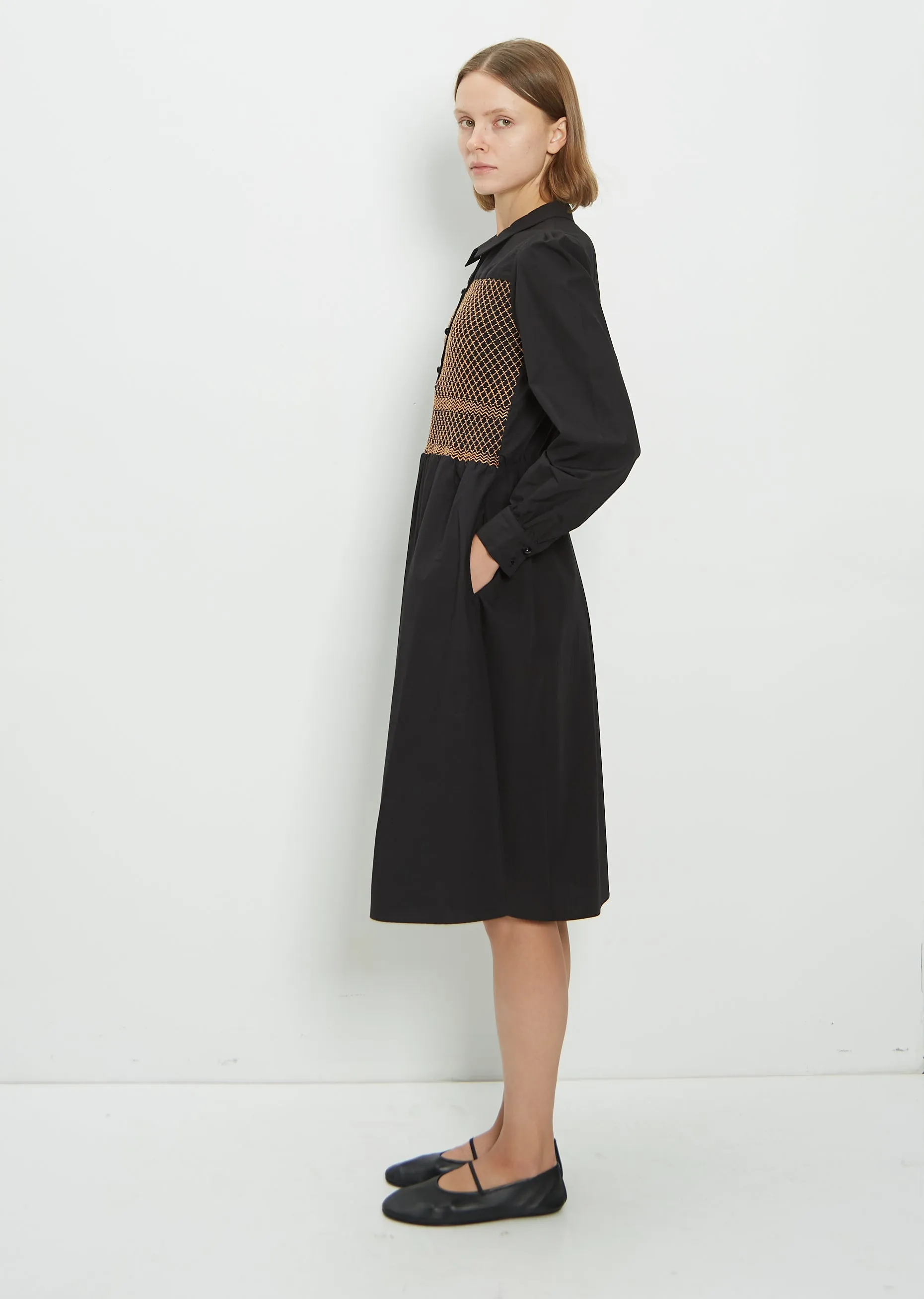 Cotton Teodora Smock Detail Dress