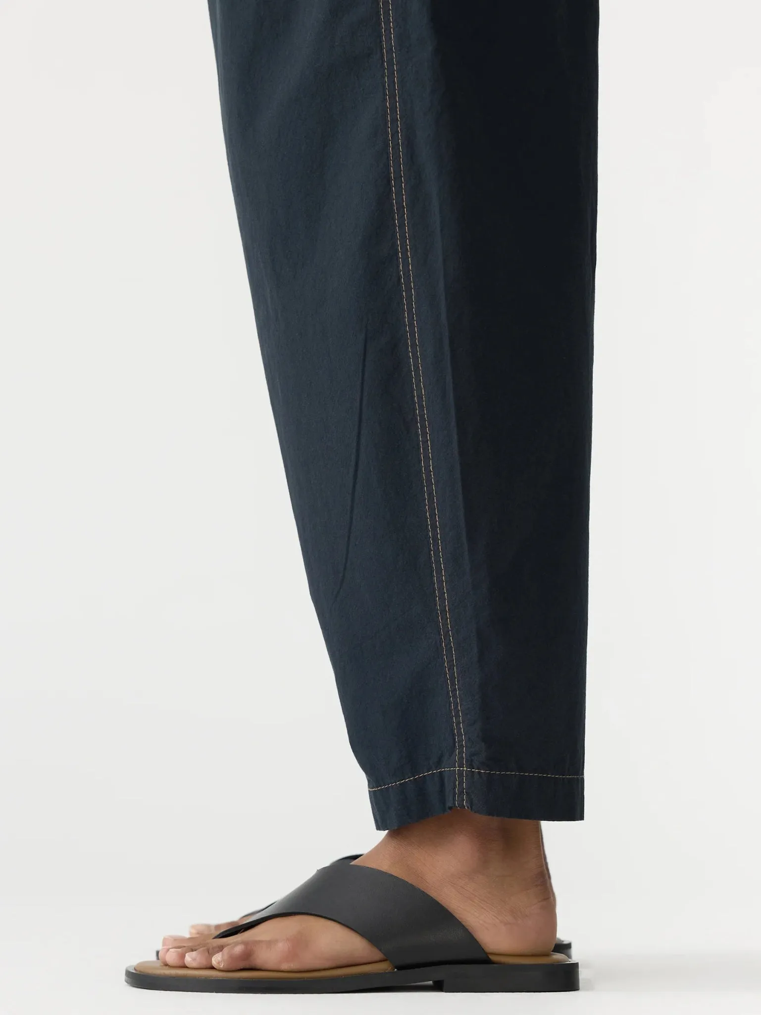 Crushed Cotton Summer Pant | Ink