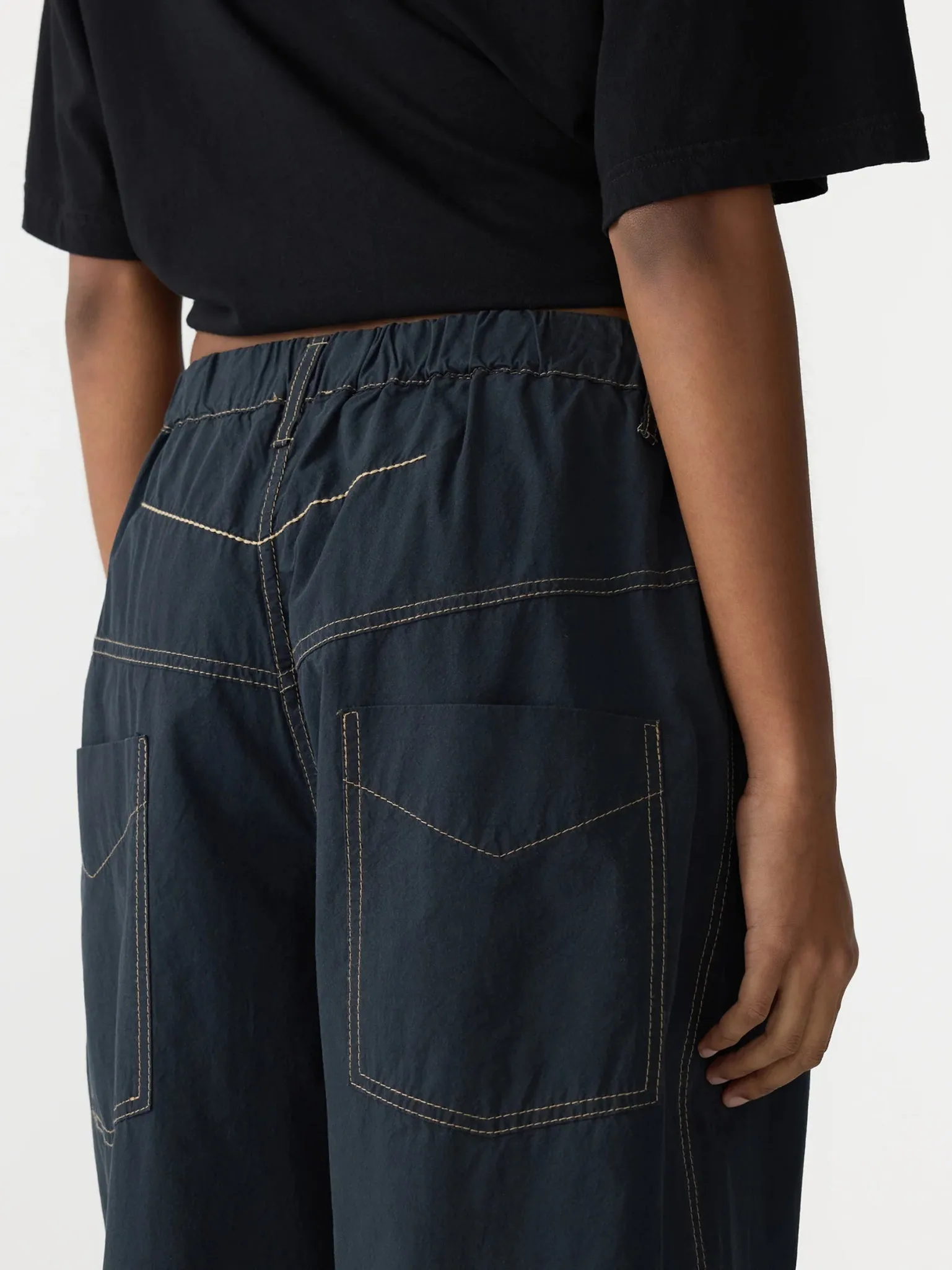 Crushed Cotton Summer Pant | Ink