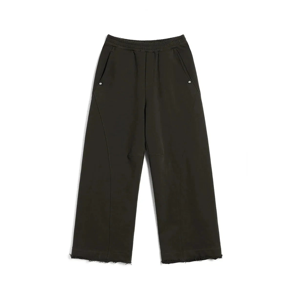 Dark Green Wide-Leg Pants