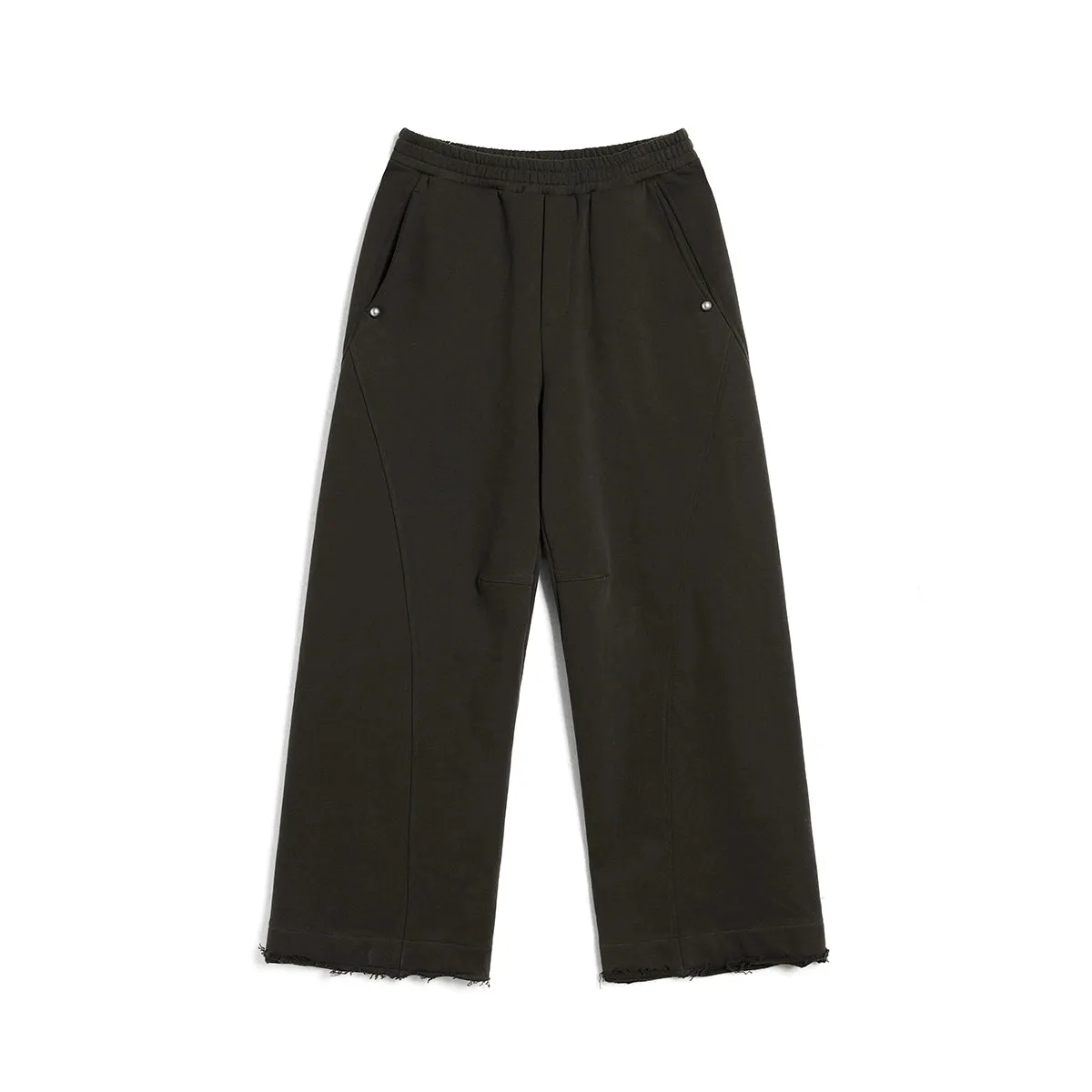 Dark Green Wide-Leg Pants