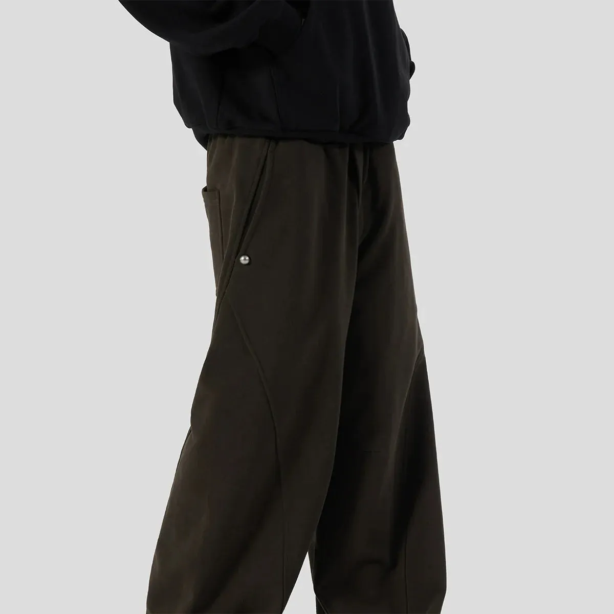 Dark Green Wide-Leg Pants