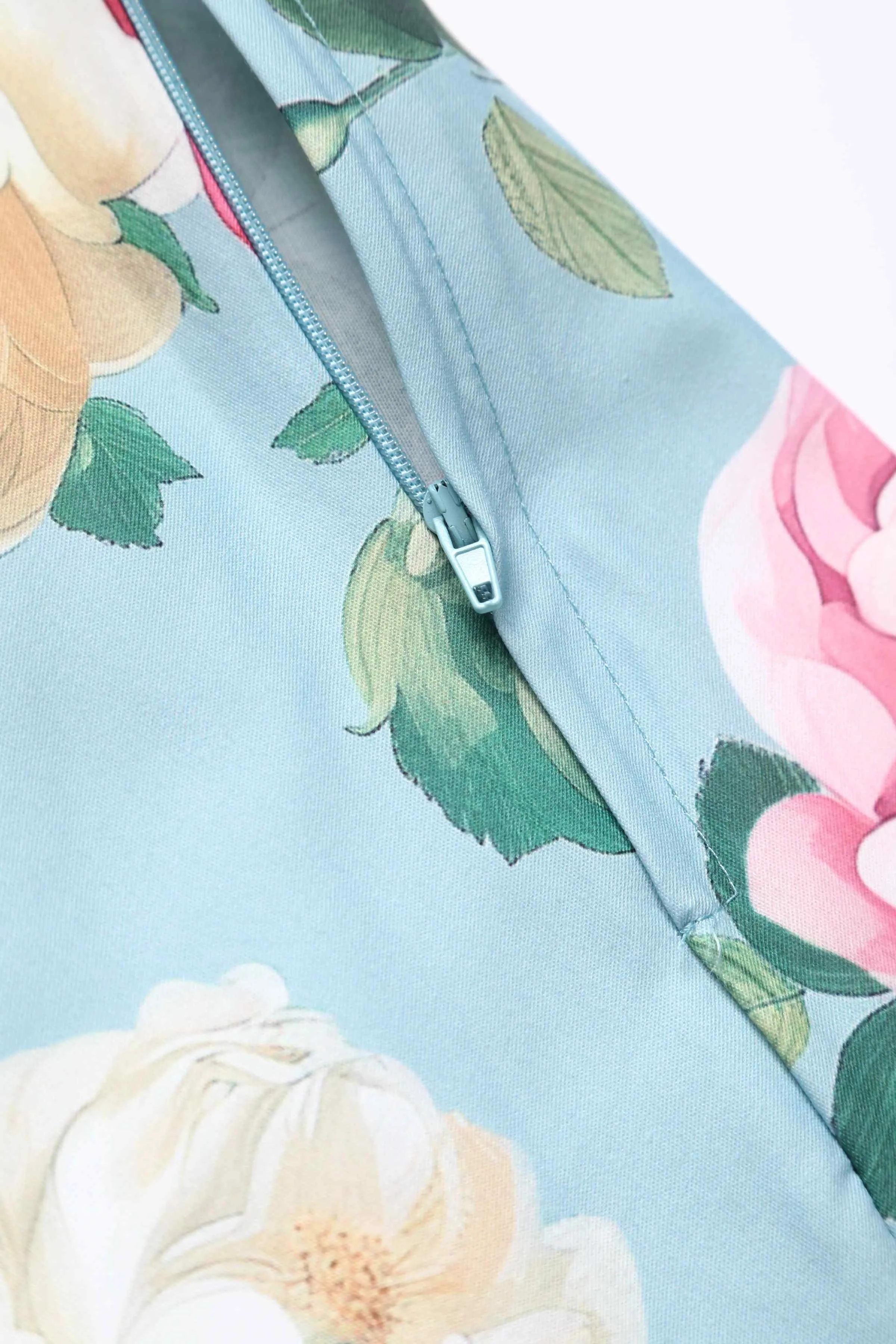Darlene Peony Flared Dress In Blue