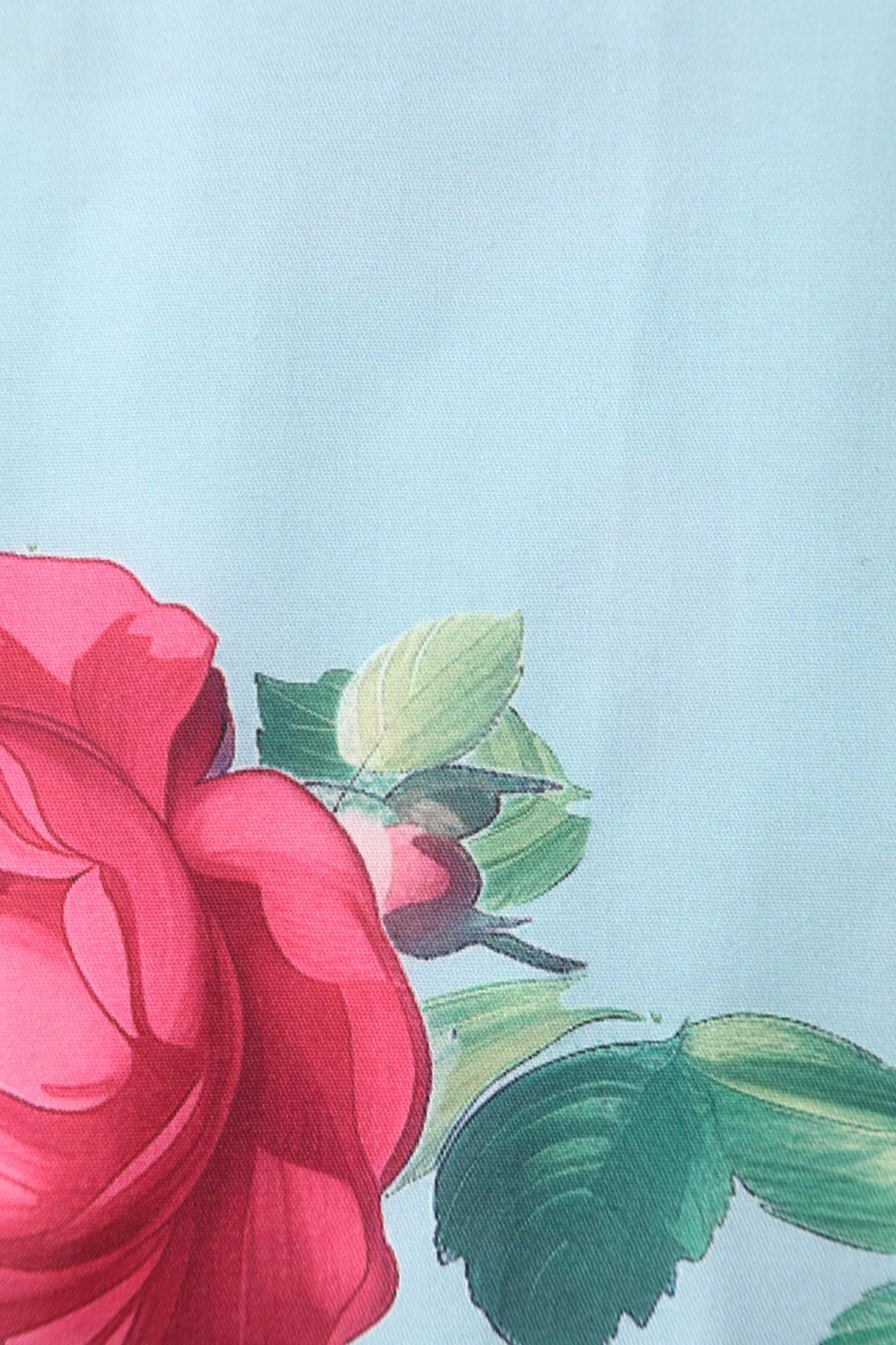 Darlene Peony Flared Dress In Blue
