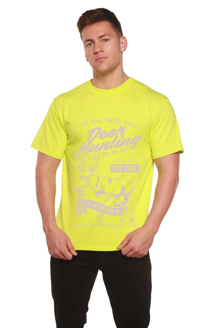 Deer Hunting Men's Bamboo Viscose/Organic Cotton Short Sleeve Graphic T-Shirt
