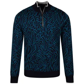 Den Of Thieves Sebonack Quarter Zip Merino Maltese Blue - SS24