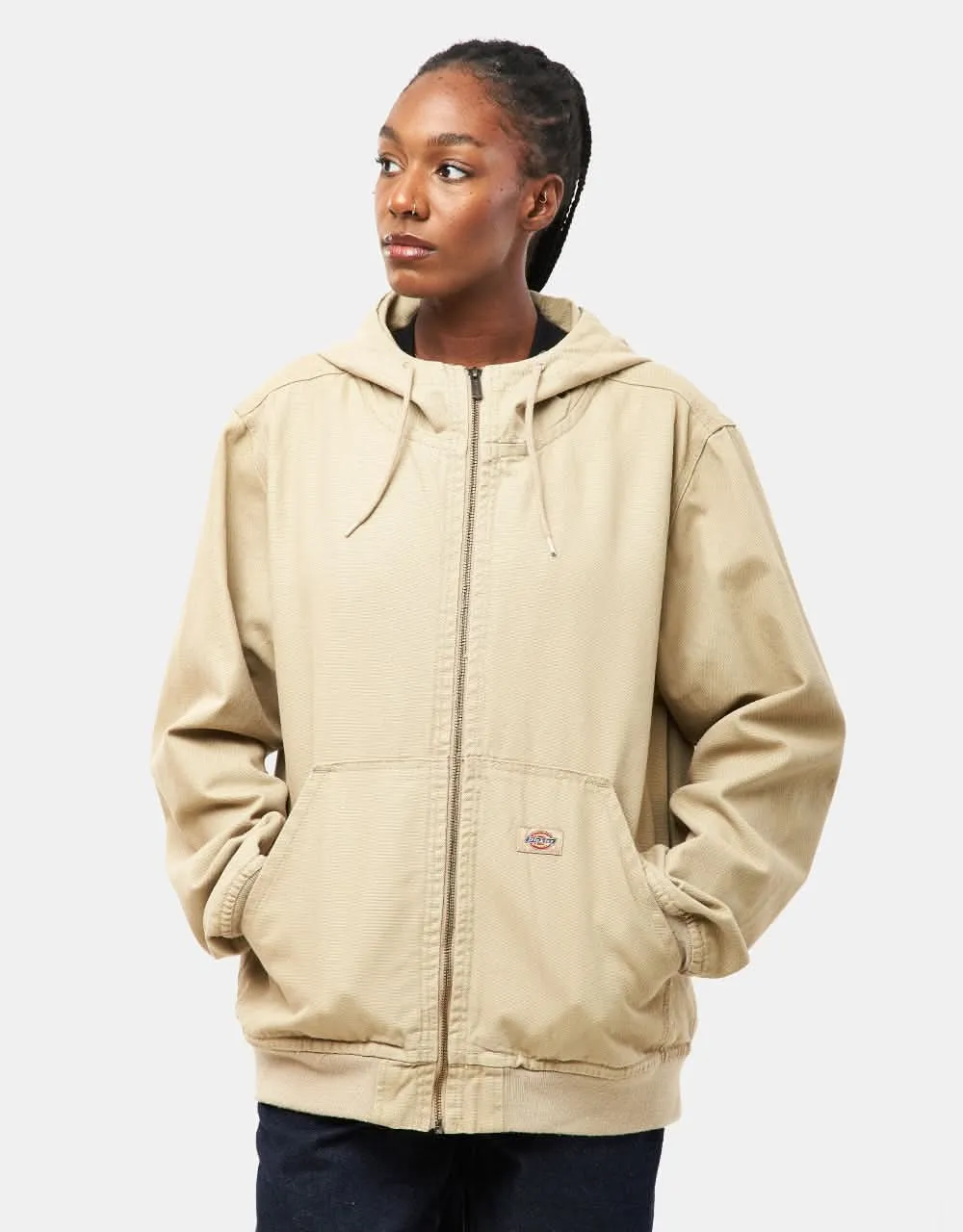 Dickies Duck Canvas Hooded Unlined Jacket - Stone Washed Desert Sand