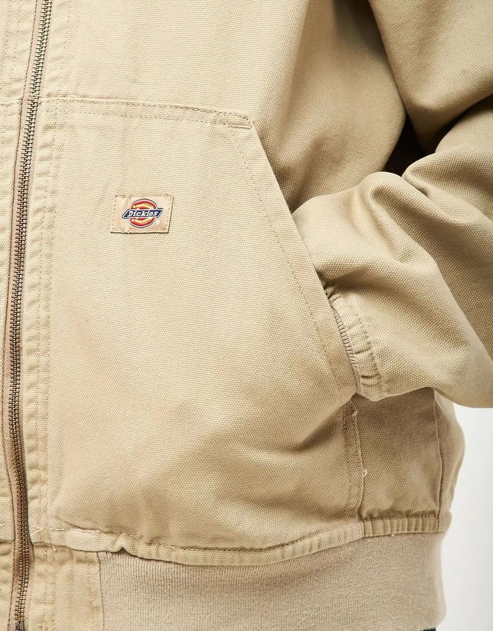 Dickies Duck Canvas Hooded Unlined Jacket - Stone Washed Desert Sand