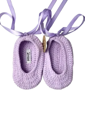DOLLY by Le Petit Tom ® CROCHET BABY BALLERINAS lavender