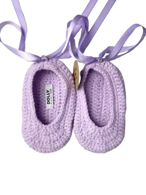 DOLLY by Le Petit Tom ® CROCHET BABY BALLERINAS lavender