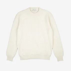 Donn Waffle Merino Wool Crewneck - Cream