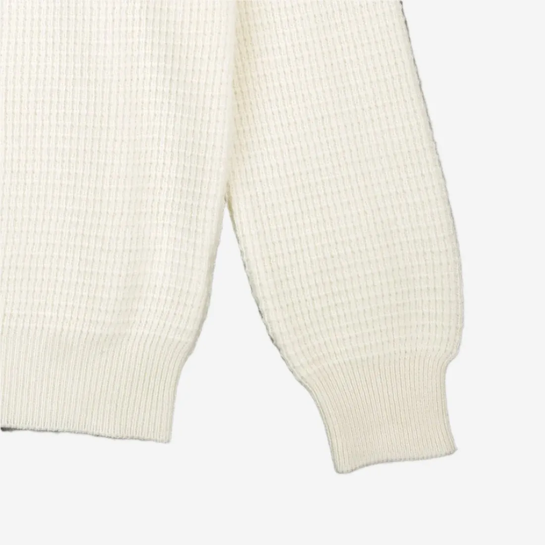 Donn Waffle Merino Wool Crewneck - Cream