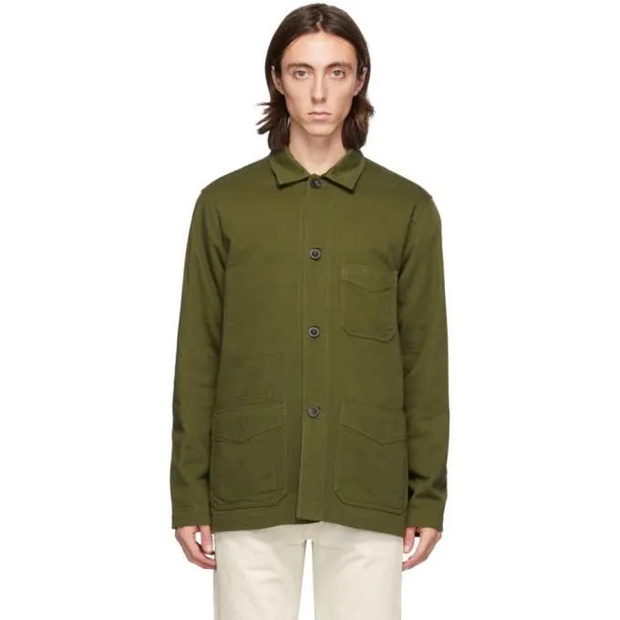 Drakes Khaki Chore Jacket