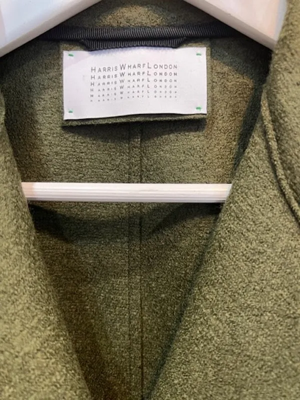 DROPPED SHOULDER DB COAT PRESSED WOOL - MOSS GREEN
