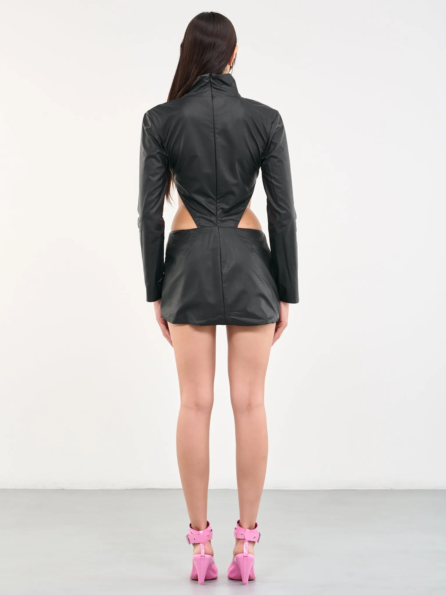 Faux-Leather Mini Dress (FAUX-LEATHER-MINI-DRESS-BLACK)