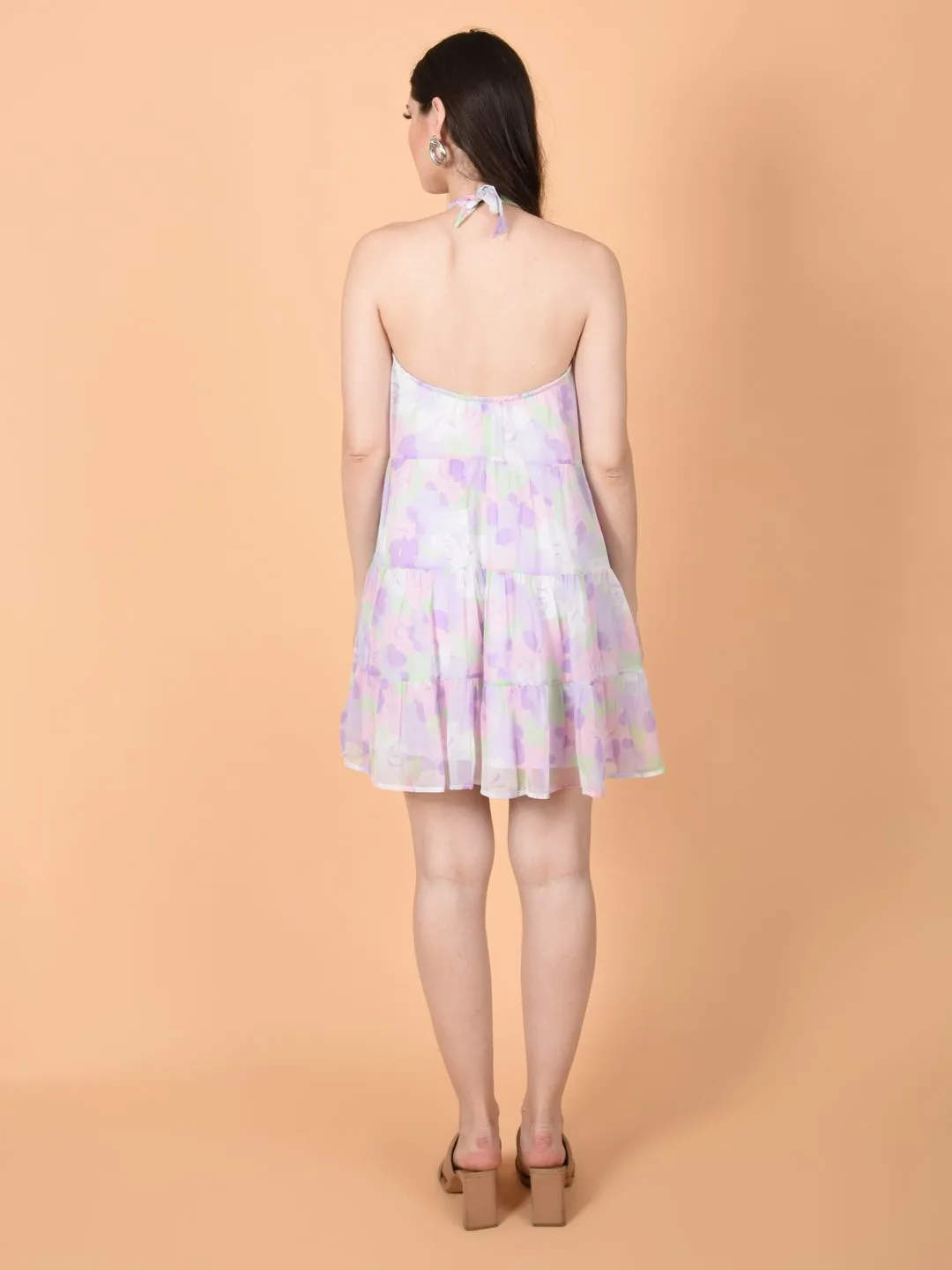 Flawless Floral Print Mini Dress for Women | PIXIMINI