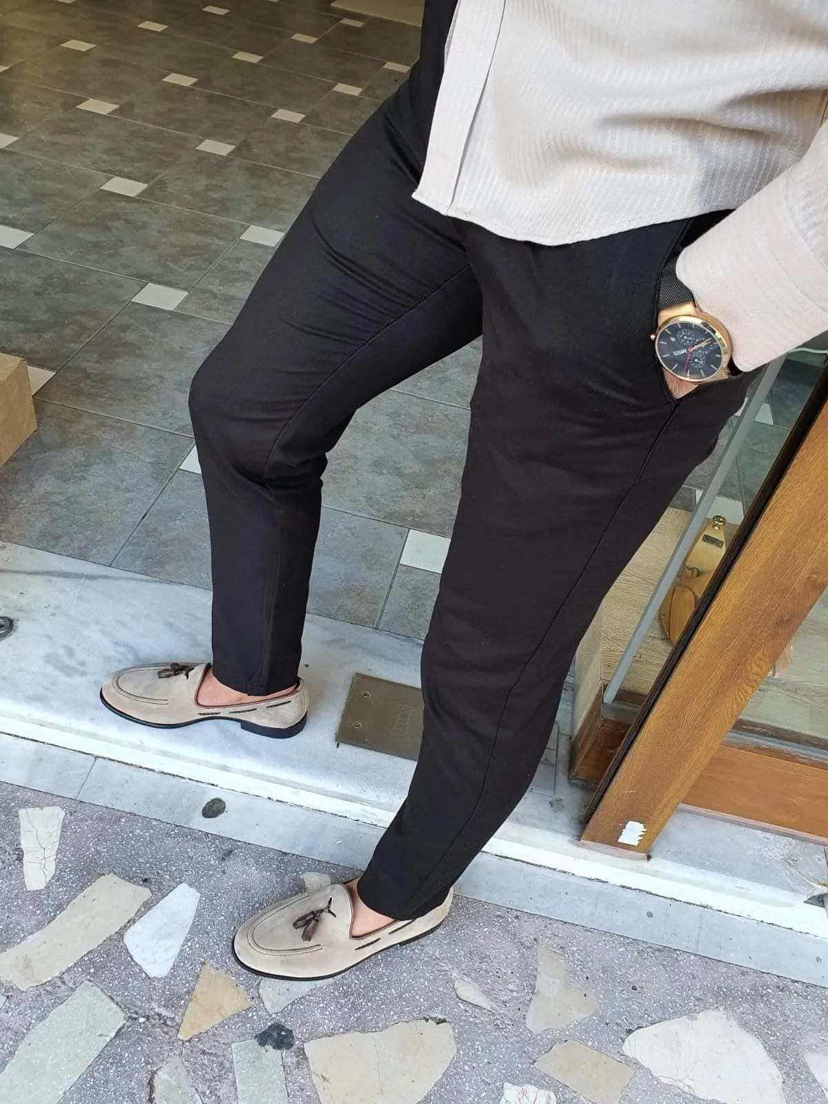 Geneva Black Slim Fit Pants