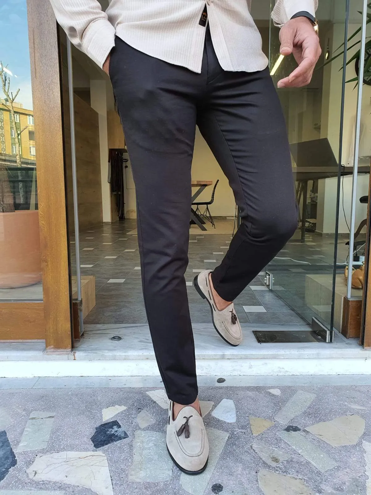 Geneva Black Slim Fit Pants