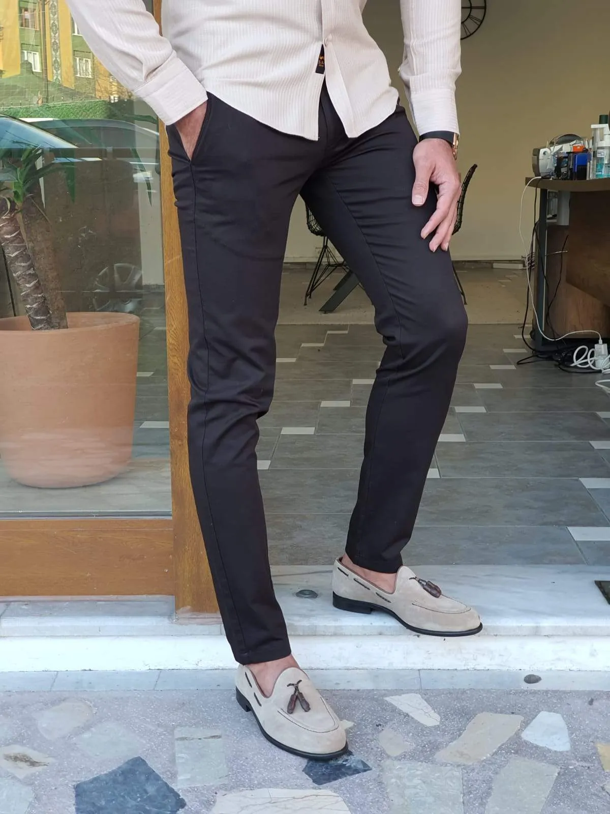 Geneva Black Slim Fit Pants