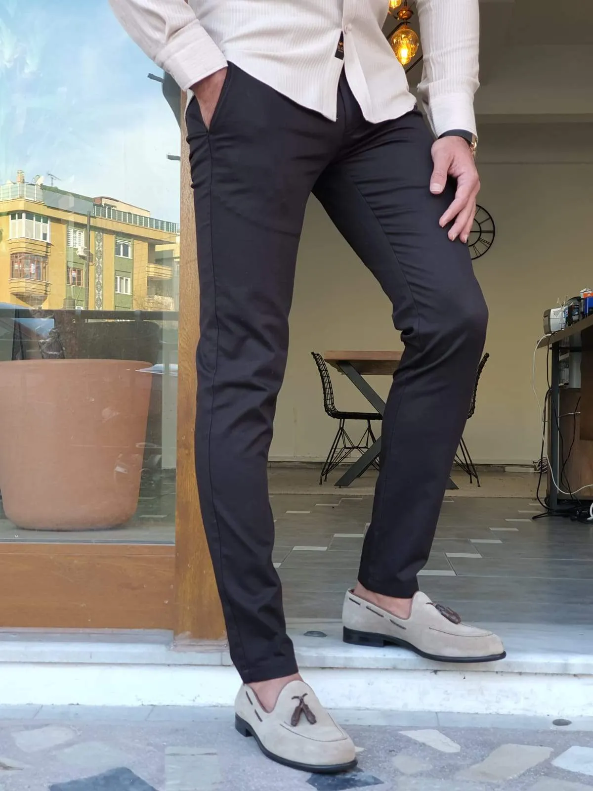 Geneva Black Slim Fit Pants