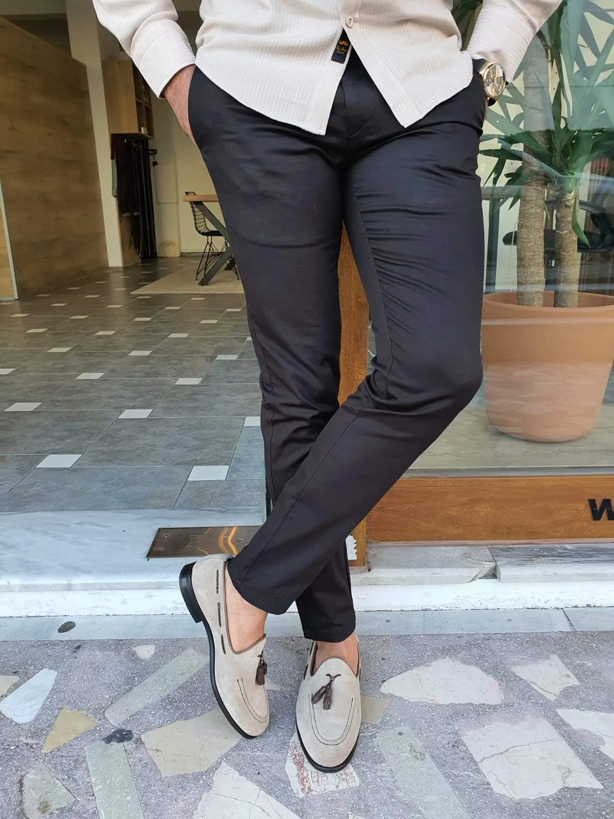 Geneva Black Slim Fit Pants