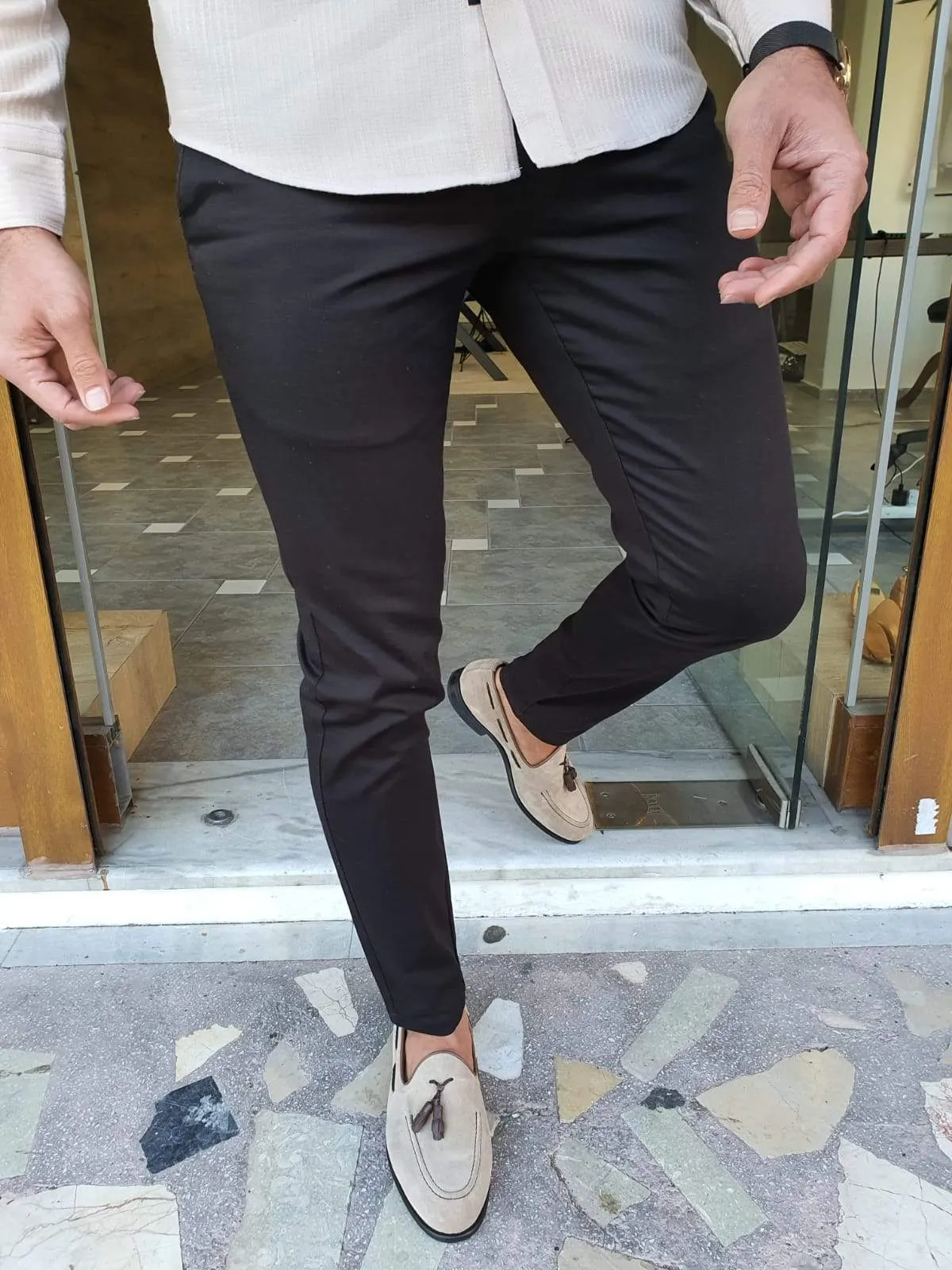 Geneva Black Slim Fit Pants