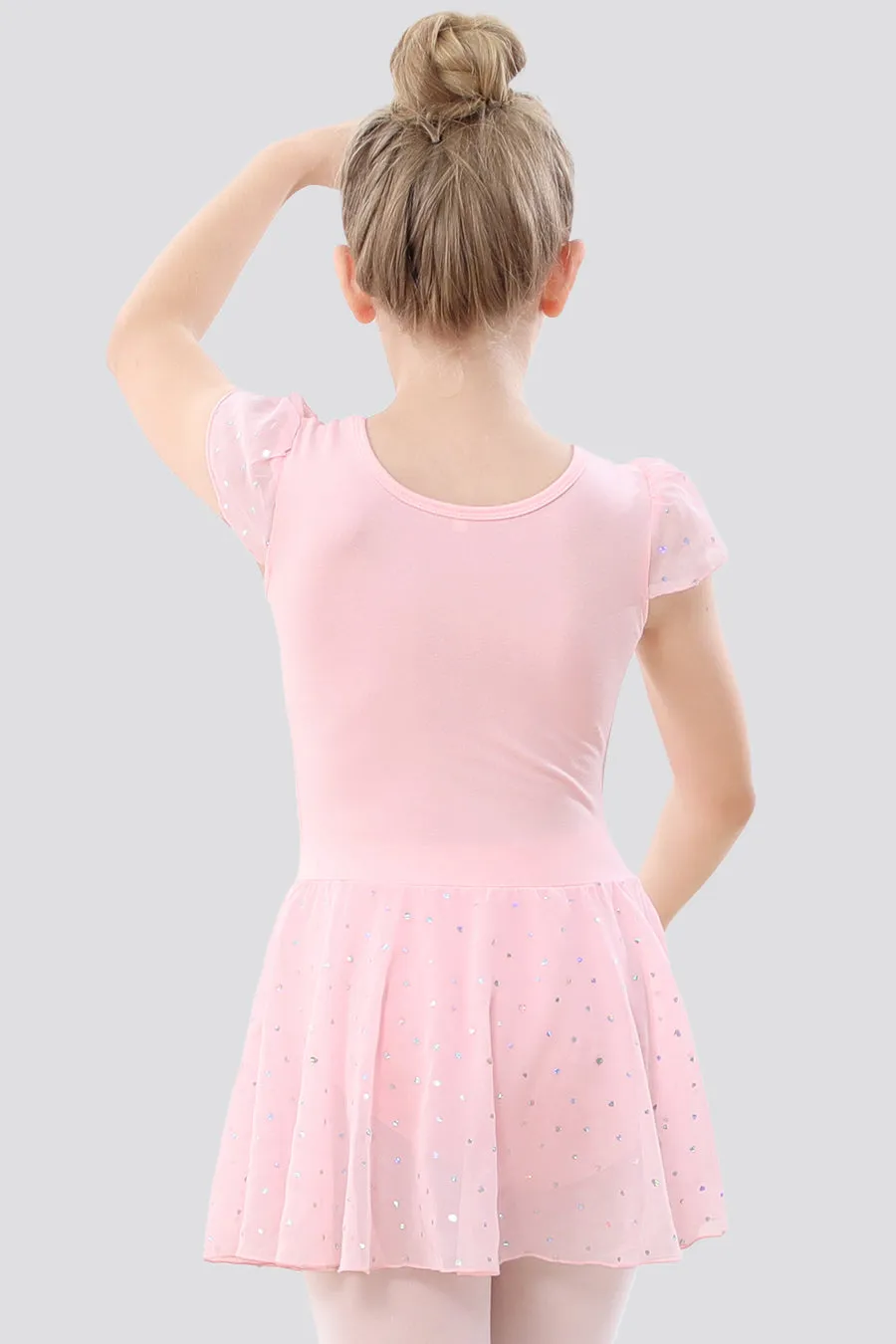 Girls Sparkling Flutter Sleeves Dress