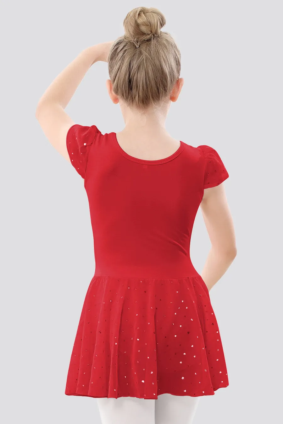 Girls Sparkling Flutter Sleeves Dress