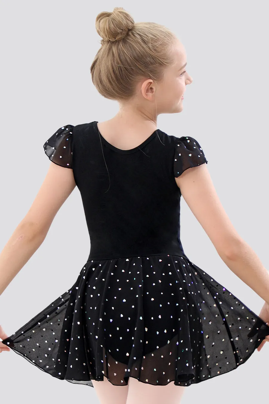 Girls Sparkling Flutter Sleeves Dress