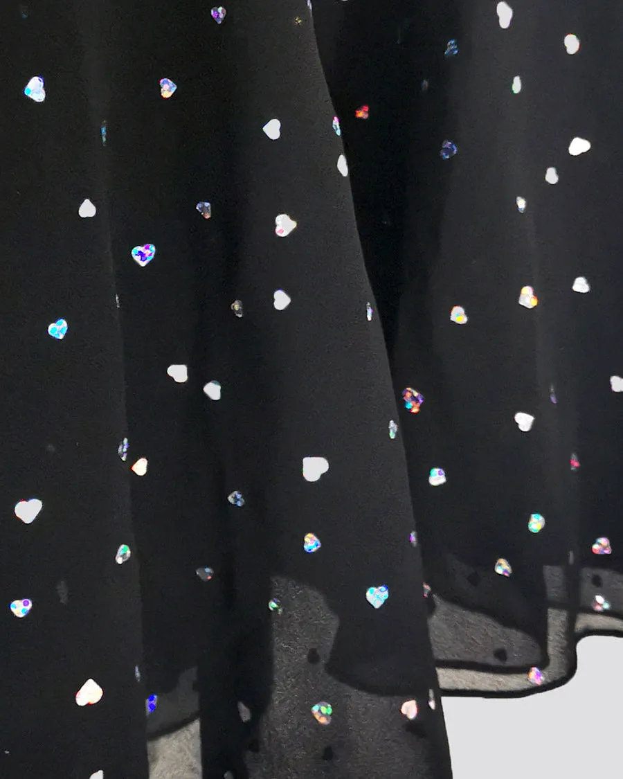Girls Sparkling Flutter Sleeves Dress