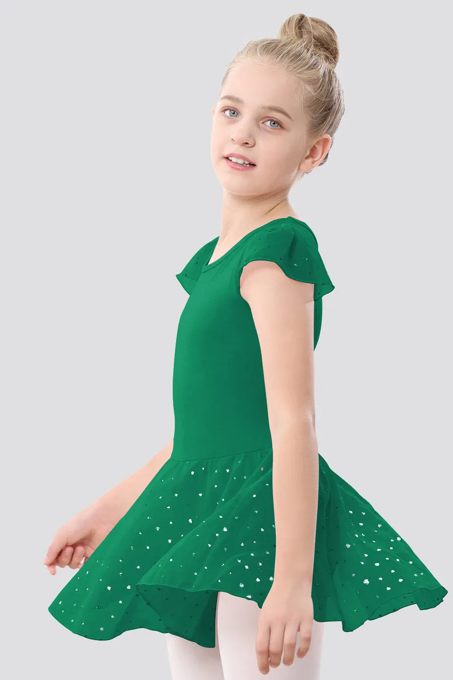 Girls Sparkling Flutter Sleeves Dress