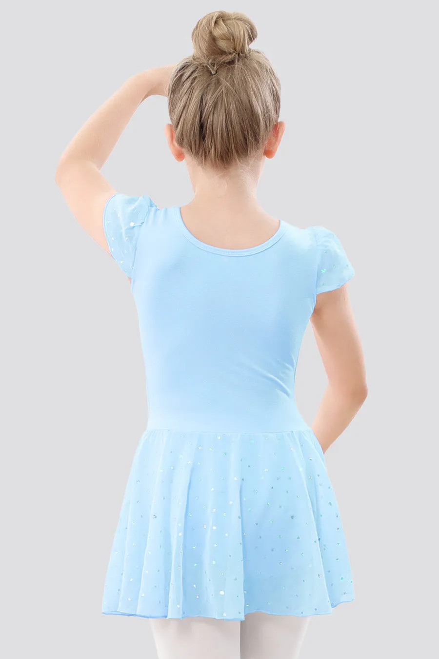 Girls Sparkling Flutter Sleeves Dress