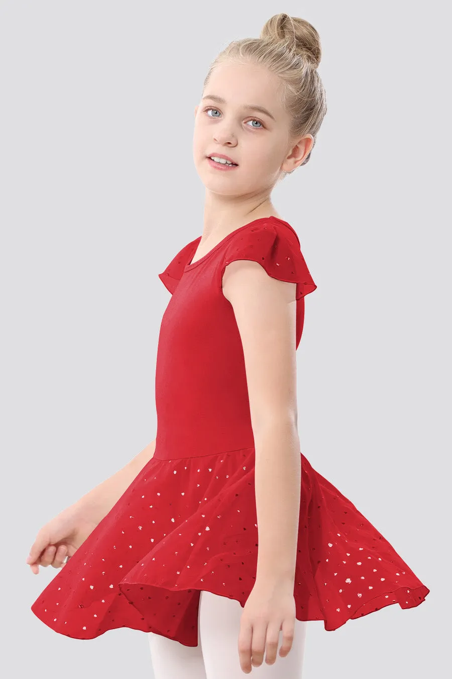 Girls Sparkling Flutter Sleeves Dress