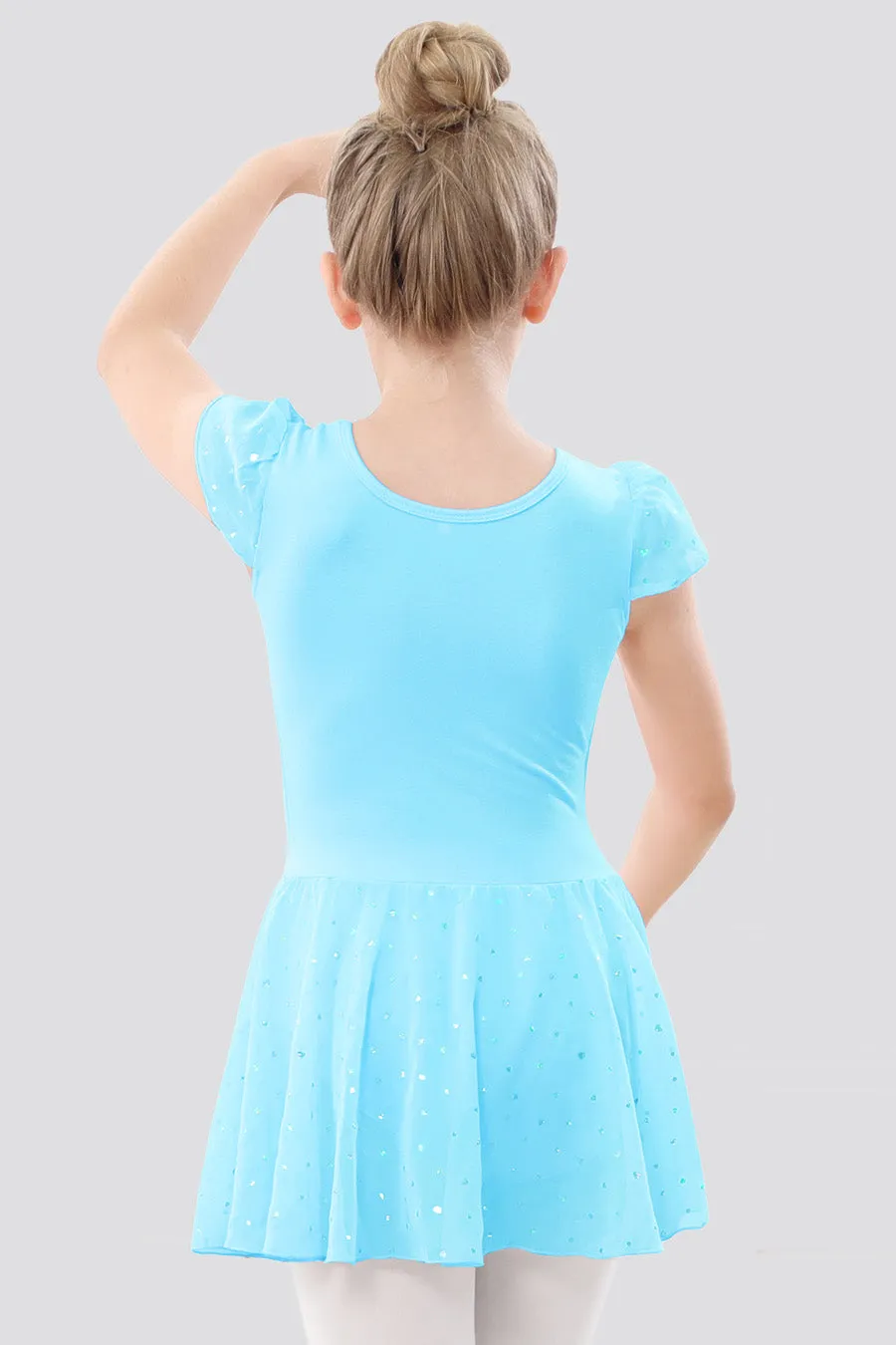 Girls Sparkling Flutter Sleeves Dress