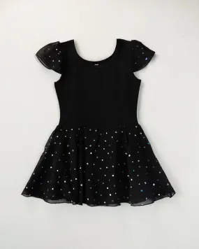 Girls Sparkling Flutter Sleeves Dress