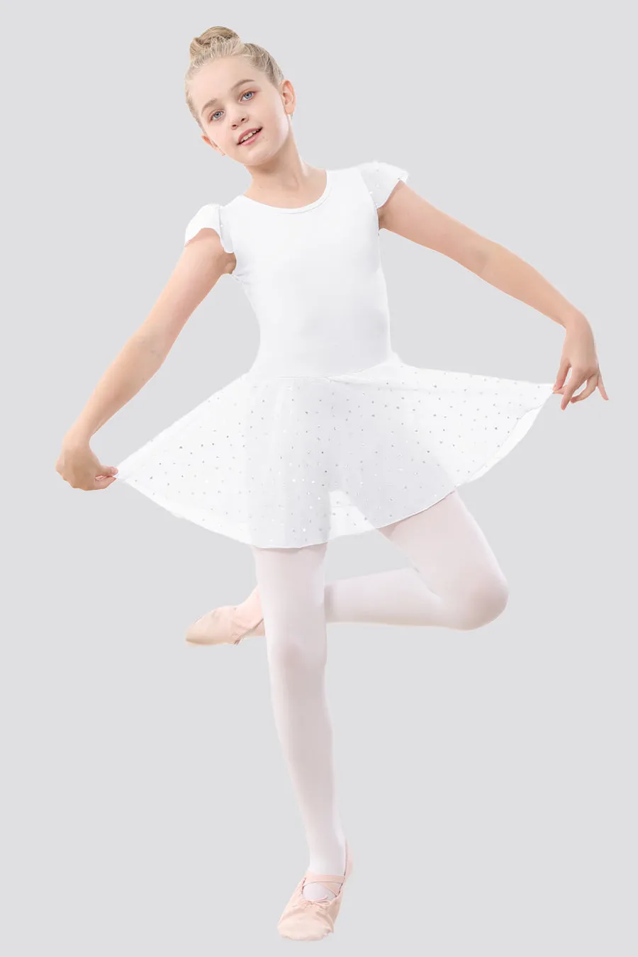 Girls Sparkling Flutter Sleeves Dress