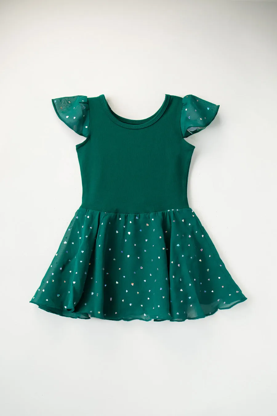 Girls Sparkling Flutter Sleeves Dress