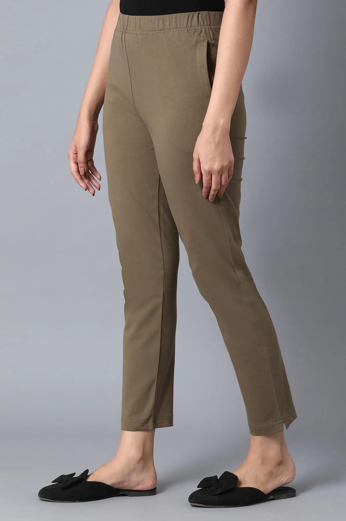 Green Slim Fit Pants