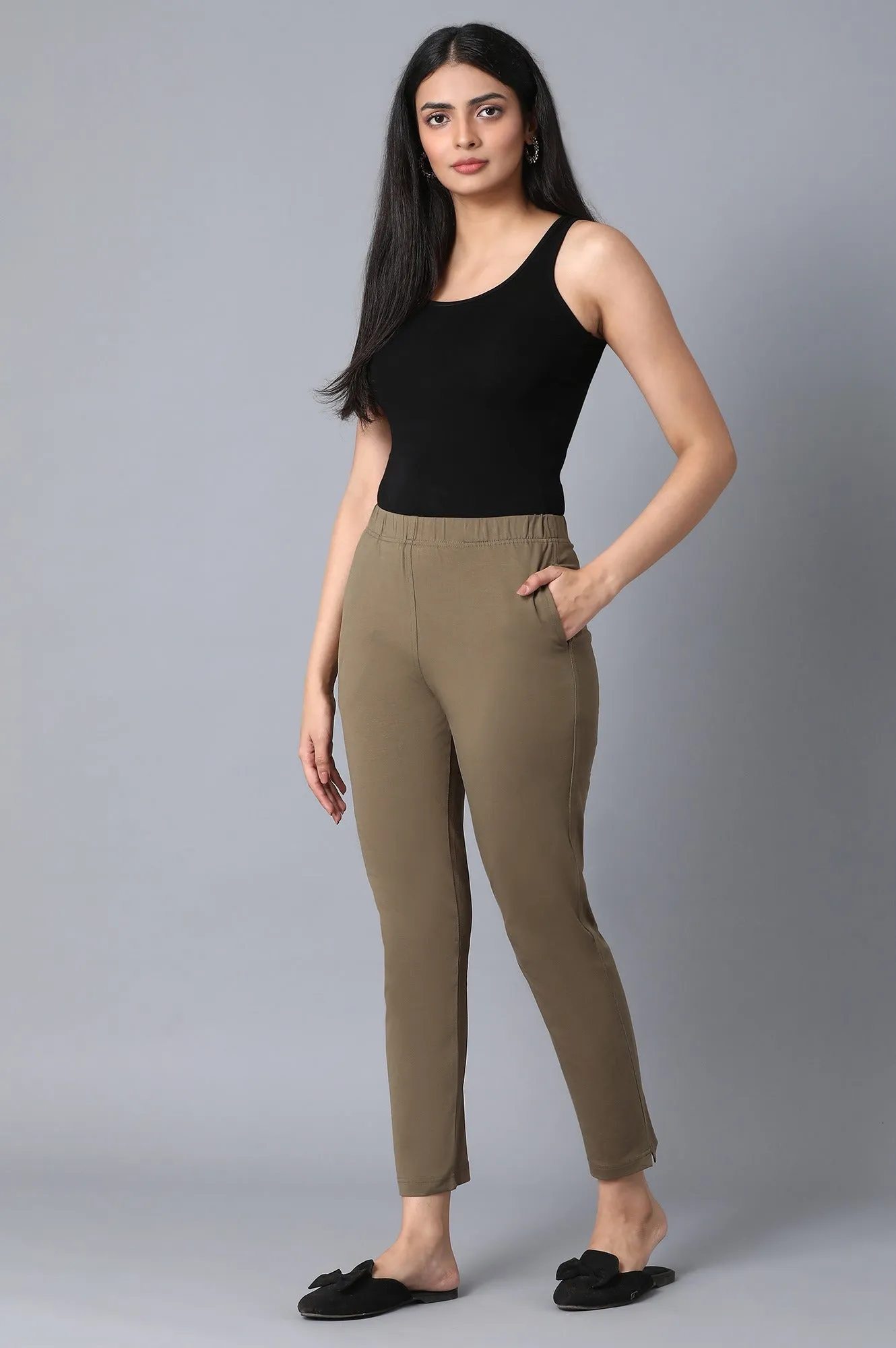 Green Slim Fit Pants