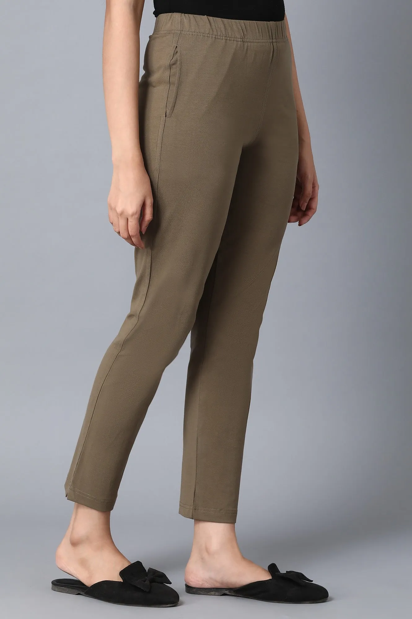 Green Slim Fit Pants
