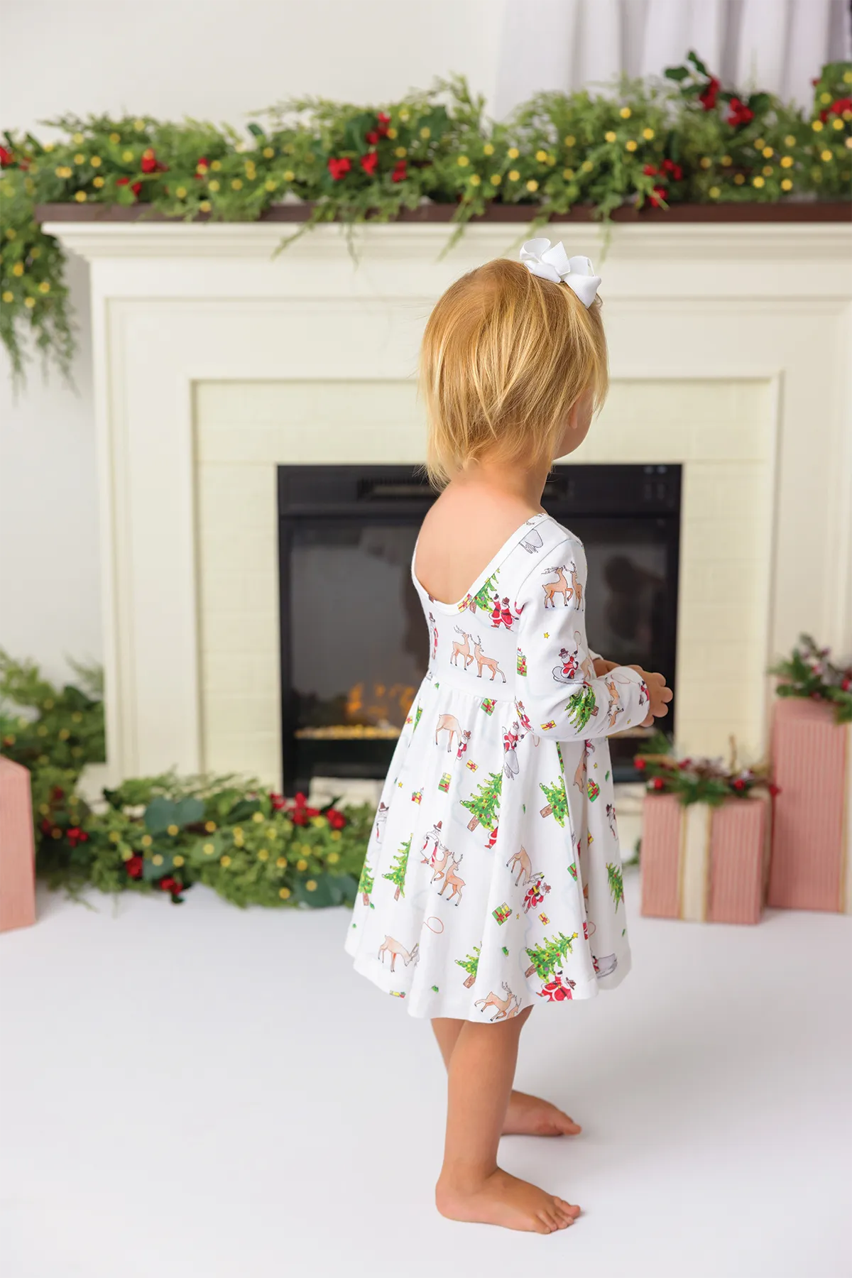 Ho, Ho, Howdy Organic Cotton Christmas Dress for Kids